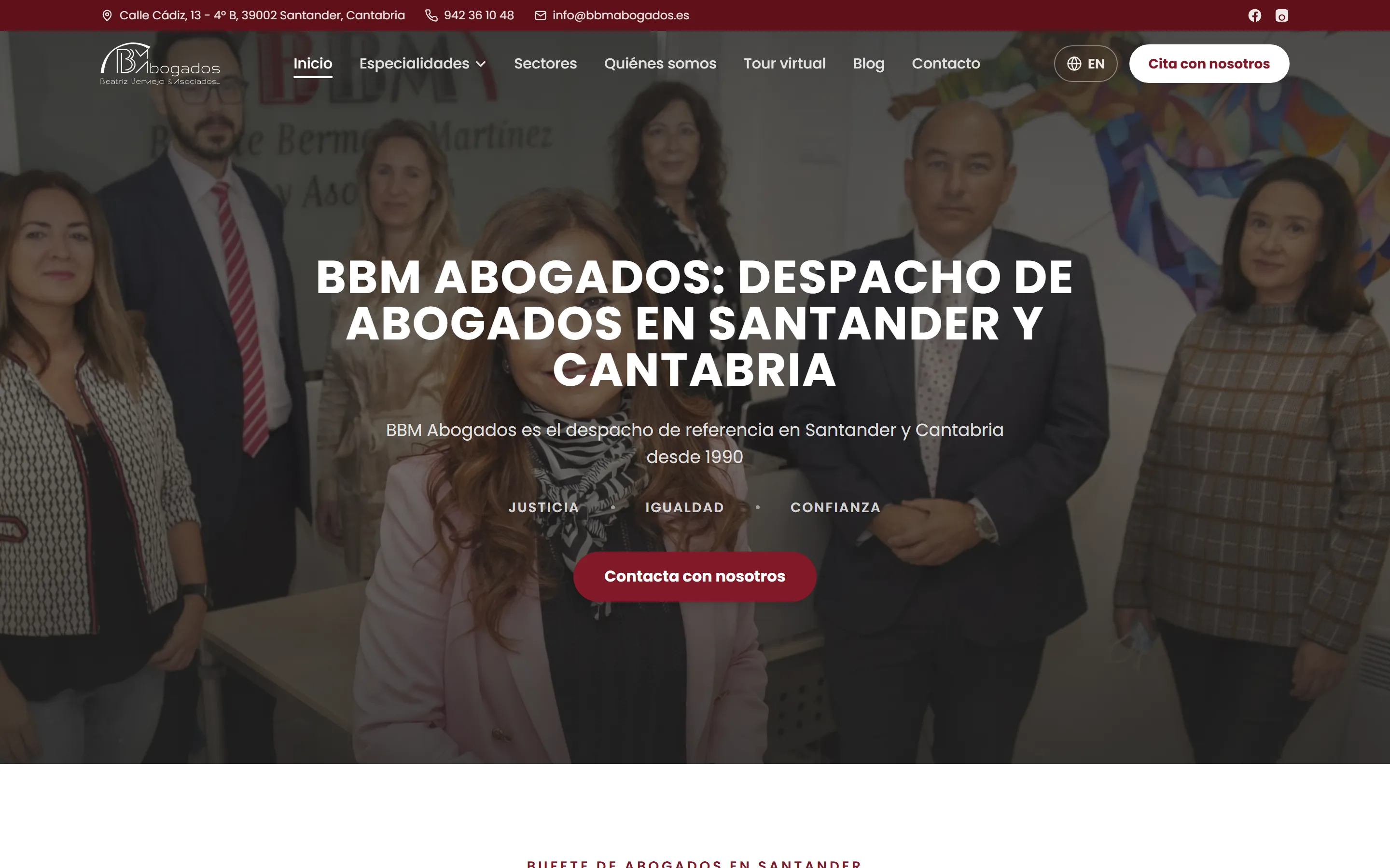 Web de BBM Abogados