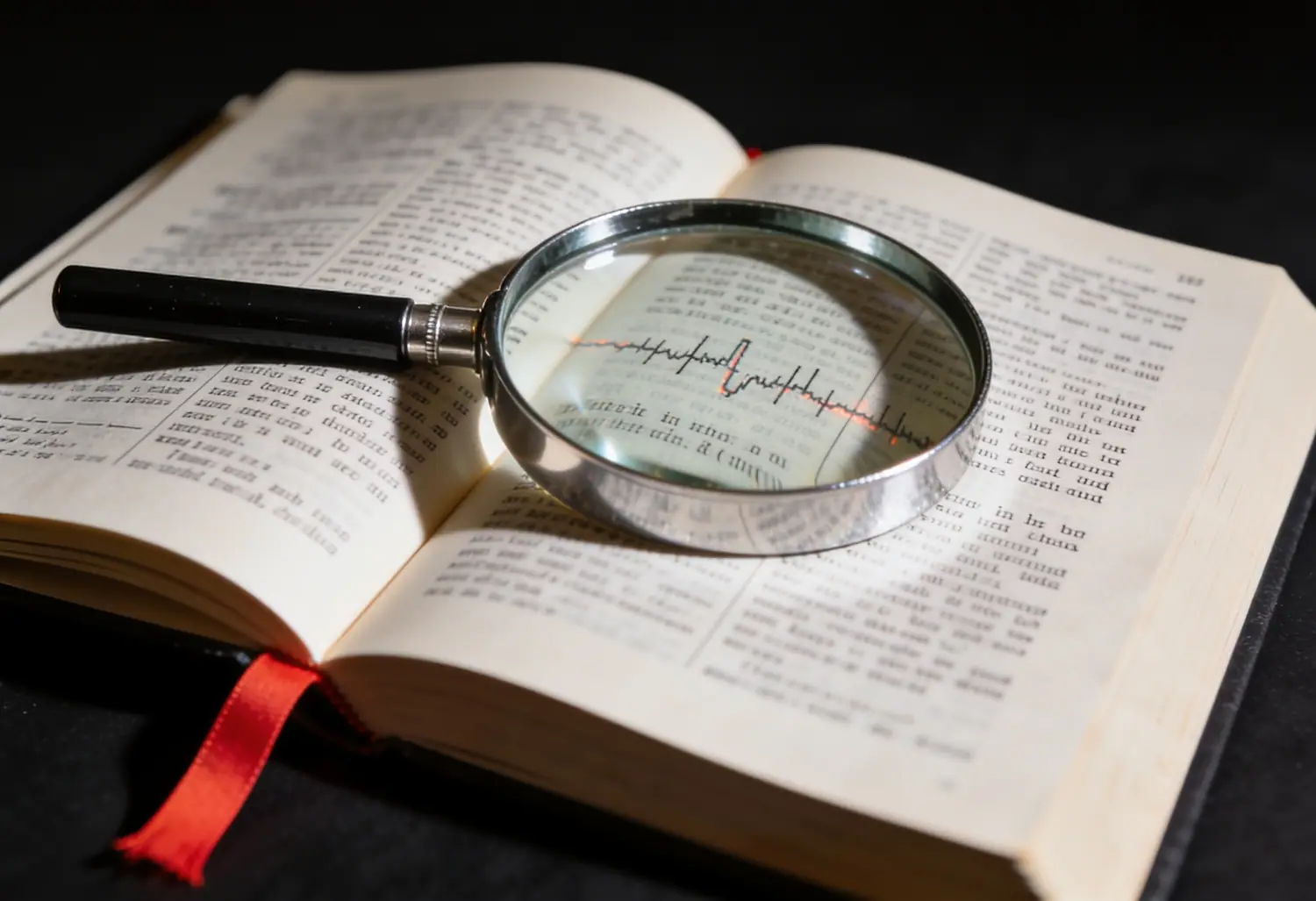 Lupa sobre libro — auditoría